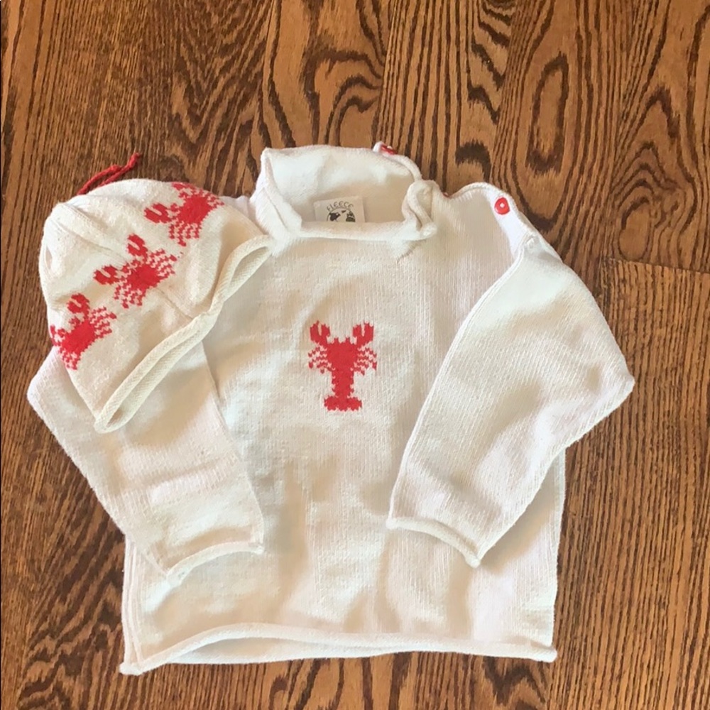 Fleece on Earth hand knit hat and sweater